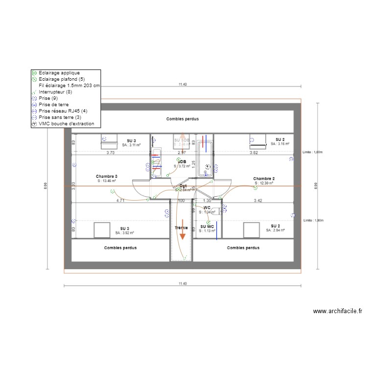 LEUCAT ETAGE. Plan de 0 pièce et 0 m2