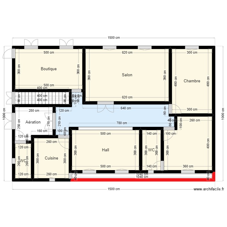 Plan de terrain 15m x 10m Client 46 32 39 04. Plan de 12 pièces et 127 m2
