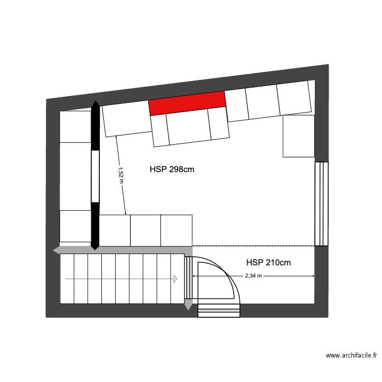 Capucines 20 existant 1. Plan de 3 pièces et 18 m2