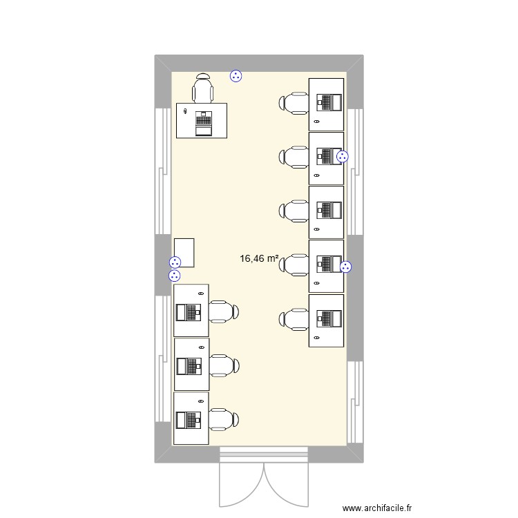 CENTRE DE RESSOURCE AU YLANG YLANG. Plan de 1 pièce et 16 m2