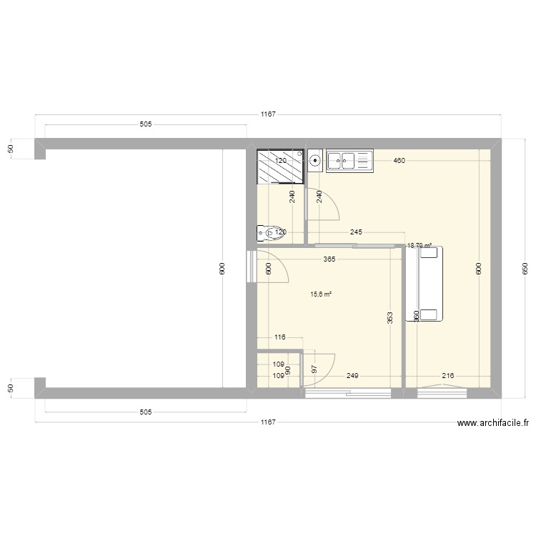 sous-sol aménagé. Plan de 0 pièce et 0 m2