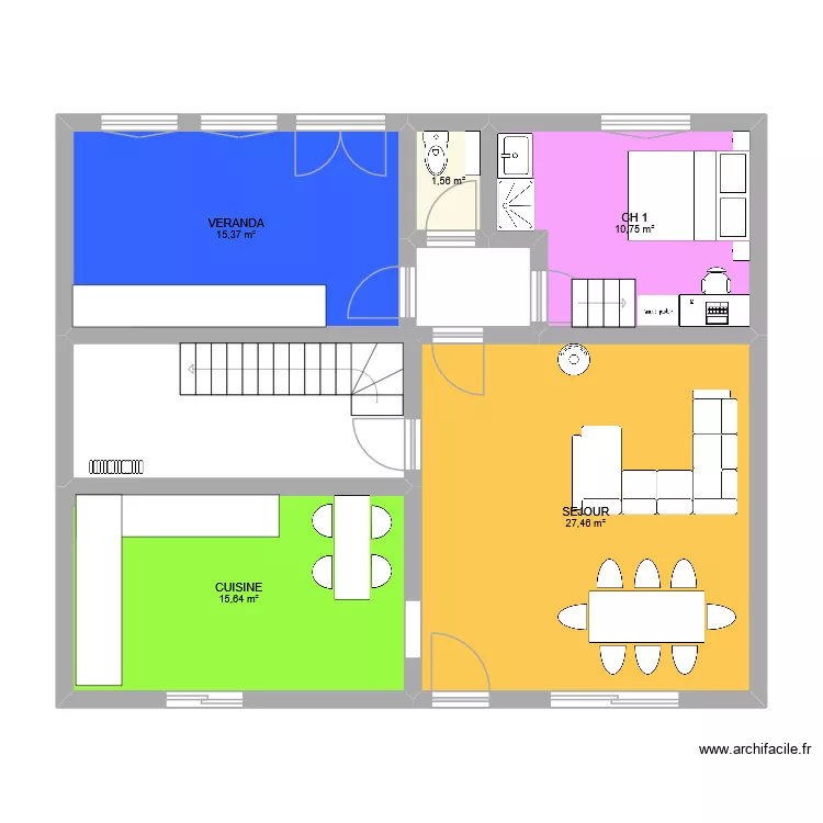 MAISON PLERIN. Plan de 5 pièces et 71 m² MAISON PLERIN. Plan de 5 pièces et 71 m²