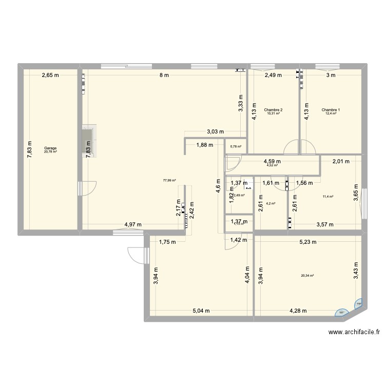Maison Extension. Plan de 11 pièces et 166 m2