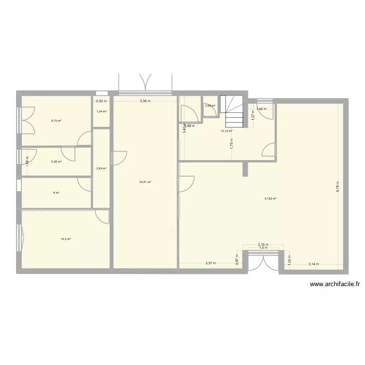 MAISON PERCHICOT - ETAGE. Plan de 9 et 145 m² MAISON PERCHICOT - ETAGE. Plan de 9 et 145 m²