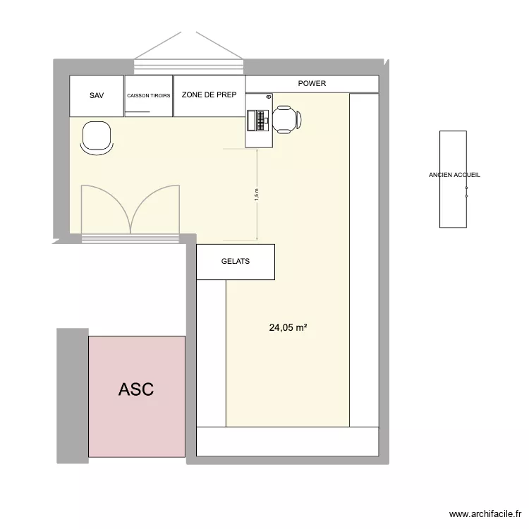 MAGASIN BTS SAUVEGARDE. Plan de 1 et 24 m² MAGASIN BTS SAUVEGARDE. Plan de 1 et 24 m²