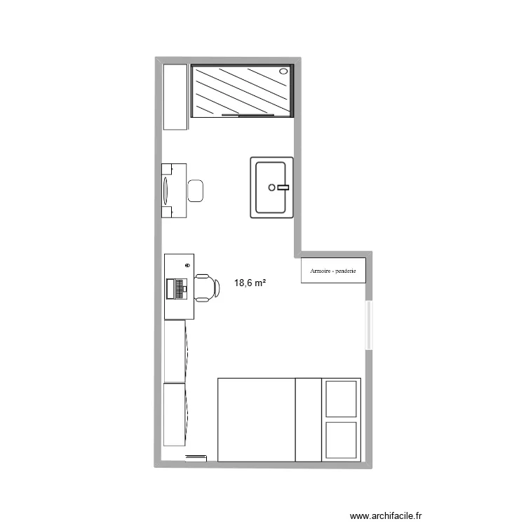 CHAMBRE GIU. Plan de 