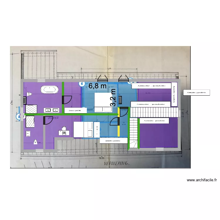 de panne etage AVEC ESCALIER 22/11. Plan de 