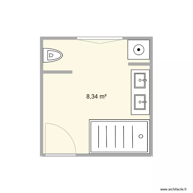 COUTY ALLEE. Plan de 1  et 8 m²