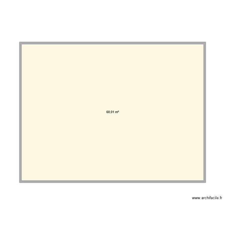 RC Syl. Plan de 1 pièce et 60 m2