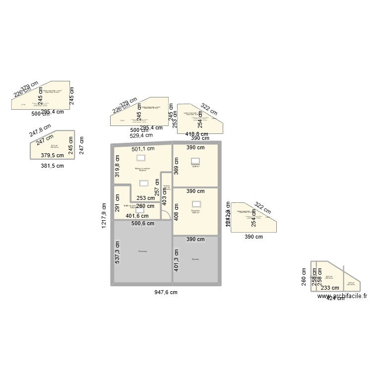 louis maury. Plan de 11 pièces et 120 m2