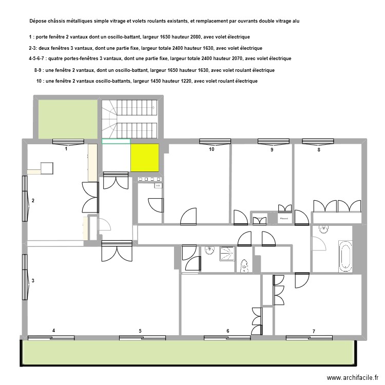 Appartement Enghien M.et Me MAYEUR étage 5. Plan de 7 pièces et 180 m2