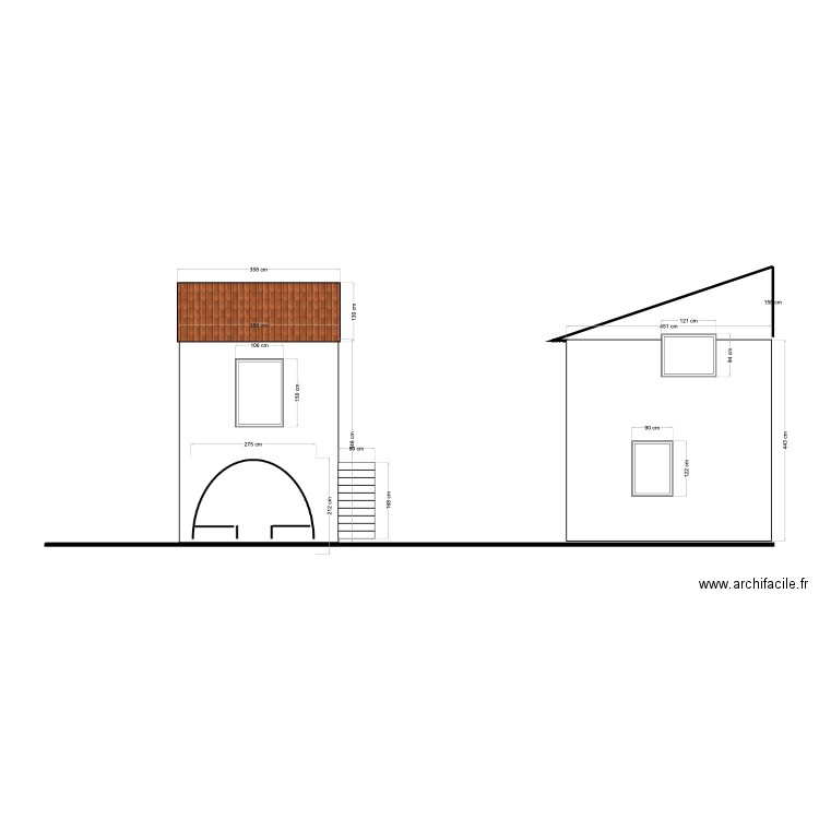 plan coupe façade 1.O. Plan de 0 pièce et 0 m2