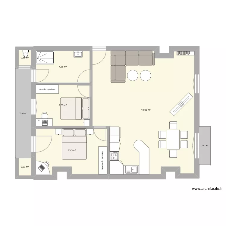 Mercier 31 GAMBETTA. Plan de 6 Pièces et 81 m² Mercier 31 GAMBETTA. Plan de 6 Pièces et 81 m²