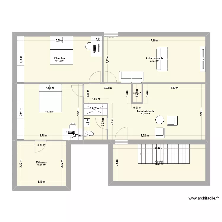 &eacute;tage gourier saubusse. Plan de 