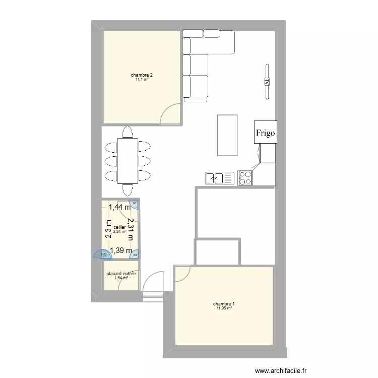 maison 2 chambres plain pied. Plan de 4 et 28 m² maison 2 chambres plain pied. Plan de 4 et 28 m²