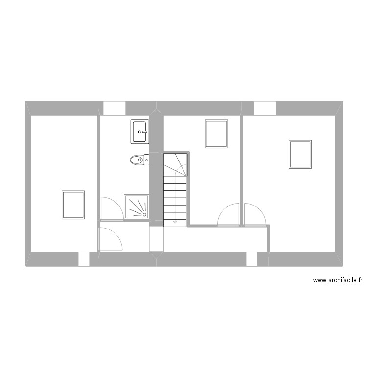 Cariou. Plan de 6 pièces et 49 m2