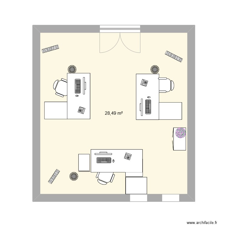 Bureau 138 Djénéba Catherine Personne Convention. Plan de 1 pièce et 28 m2