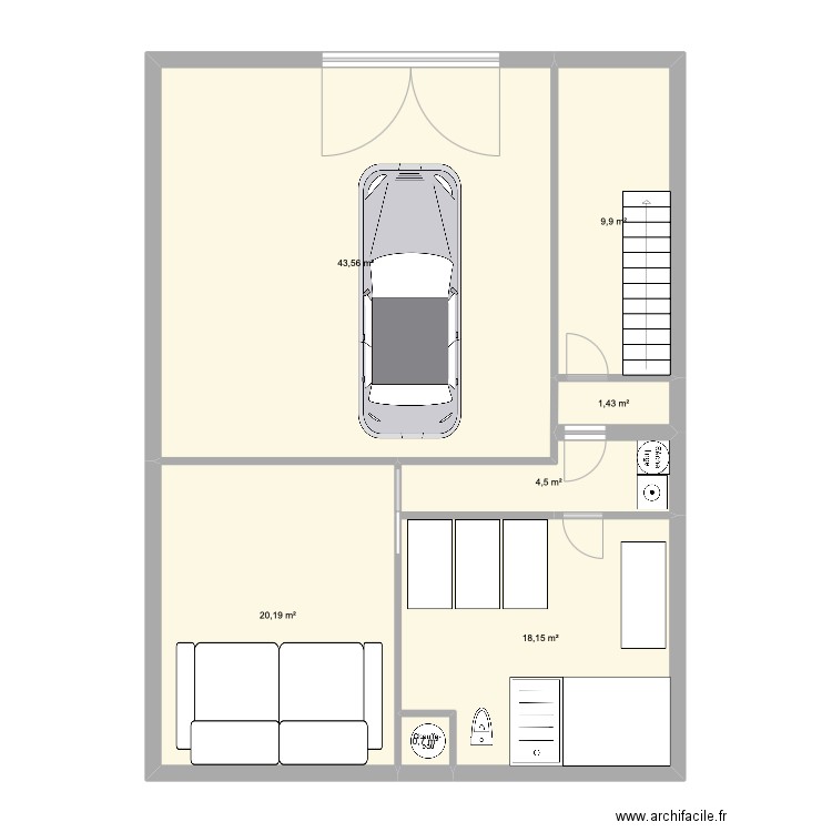 Basement. Plan de 7 pièces et 98 m2