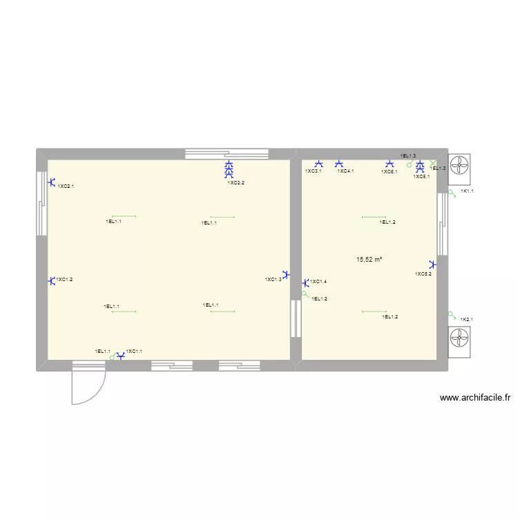 Pierre bleue. Plan de 2 et 43 m² Pierre bleue. Plan de 2 et 43 m²