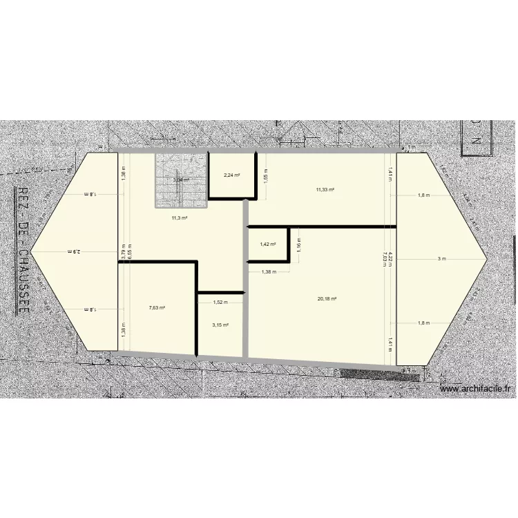 Cabinet Dentaire Leclercq. Plan de 15 pièces et 124 m²