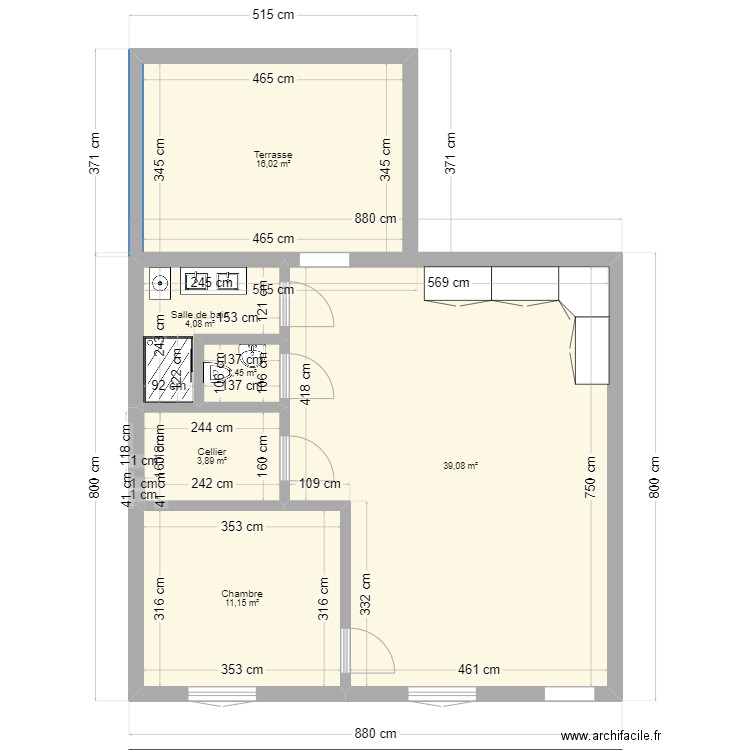 Projet Montreux - RDC Appart 1. Plan de 0 pièce et 0 m2