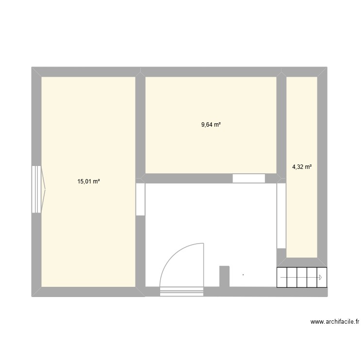 Rez. Plan de 3 pièces et 29 m2