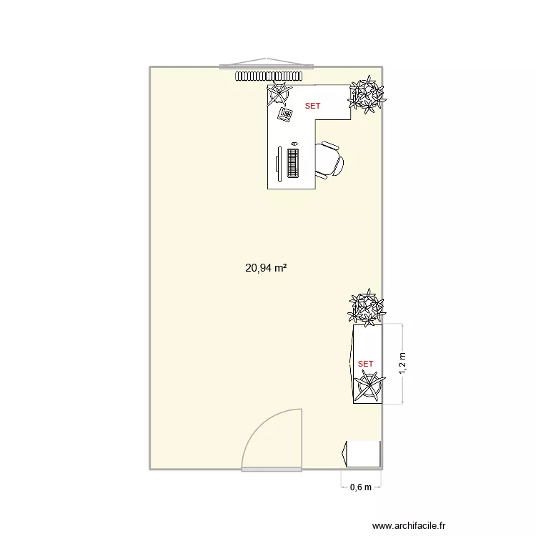 bureau111- SET - CDU. Plan de 1 et 21 m² bureau111- SET - CDU. Plan de 1 et 21 m²