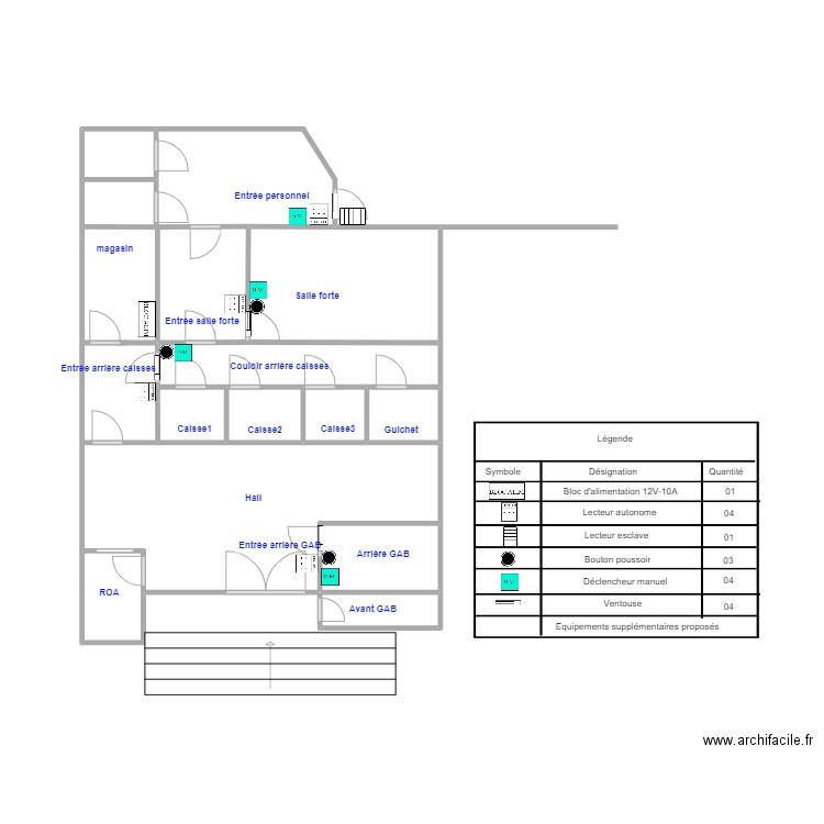 MBOP C acces RDC pro. Plan de 13 pièces et 33 m2