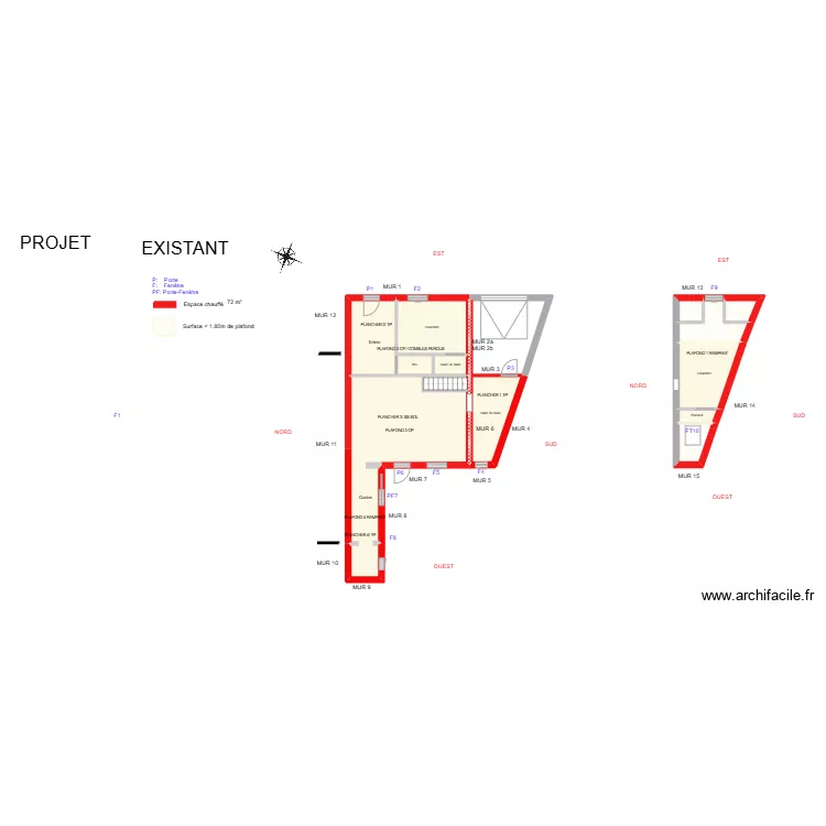 BRUNET_ Existant. Plan de 