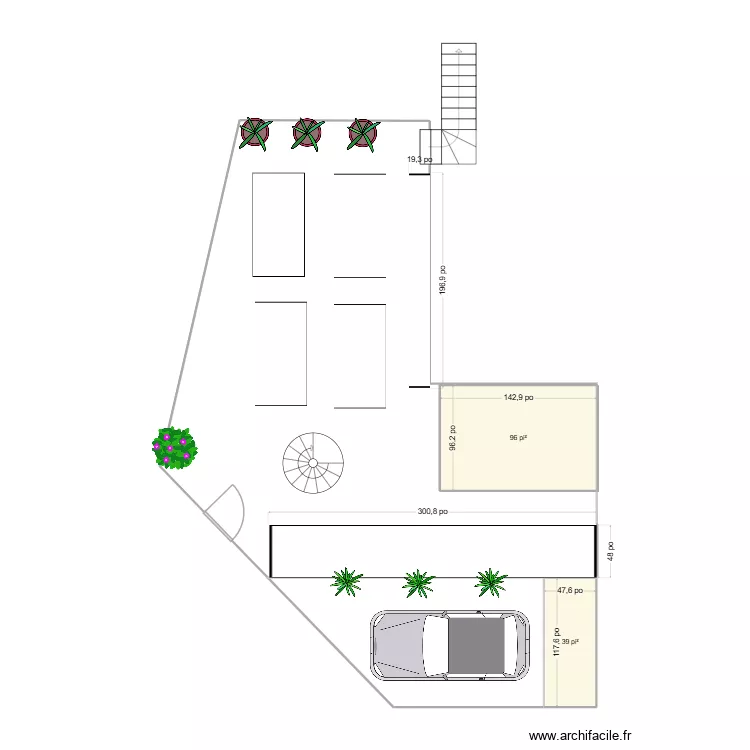 Veggie_Garden5. Plan de 2 pièces et 12 m²