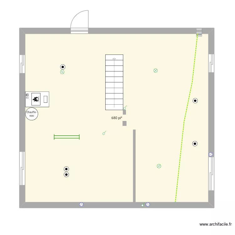 Sous sol. Plan de 1 Pièce et 63 m² Sous sol. Plan de 1 Pièce et 63 m²