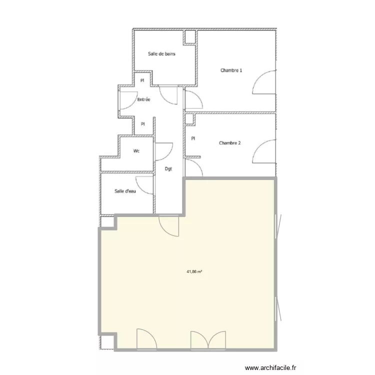 Appartement 230 route de Castres. Plan de 1 et 42 m² Appartement 230 route de Castres. Plan de 1 et 42 m²