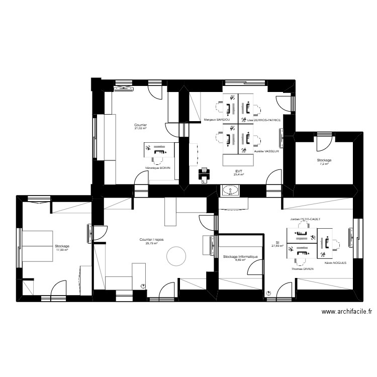 Albi Pélissier bât E EDL. Plan de 7 pièces et 136 m2