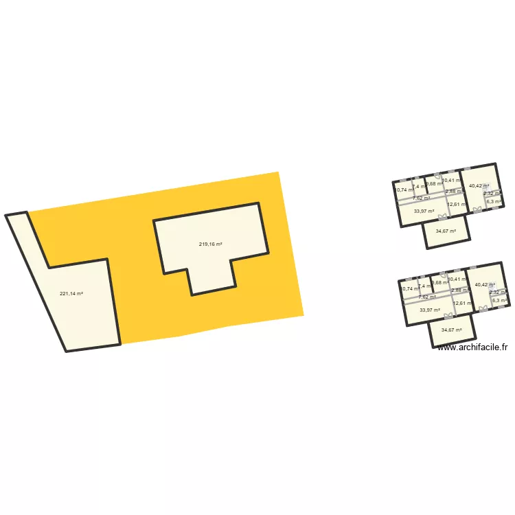 GIEN greffiers. Plan de 26  et 798 m²