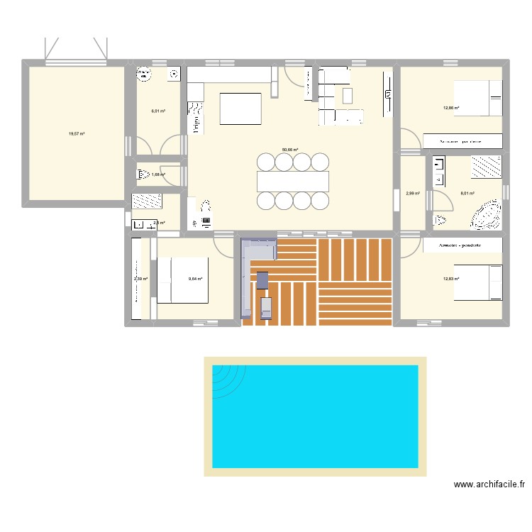 NOTRE MAISON. Plan de 11 pièces et 129 m2
