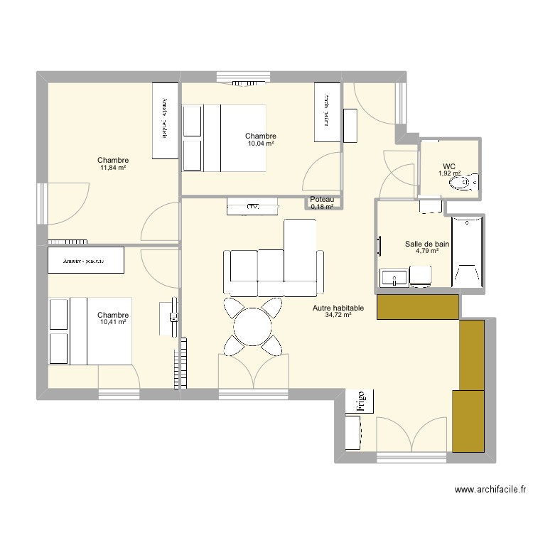 Appart. Plan de 0 pièce et 0 m2
