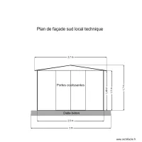 Plan de fa&ccedil;ade sud local technique
