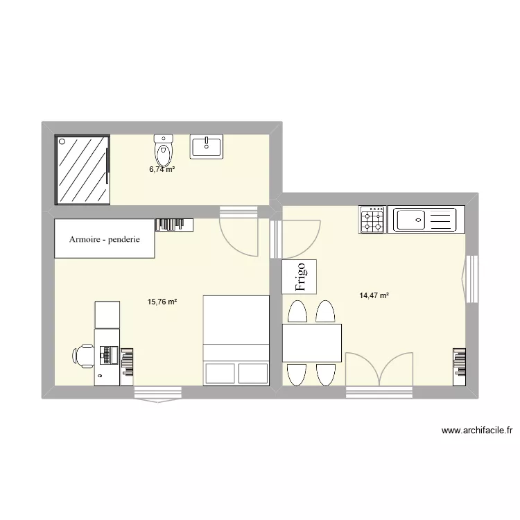 niaulon. Plan de 3  et 37 m²