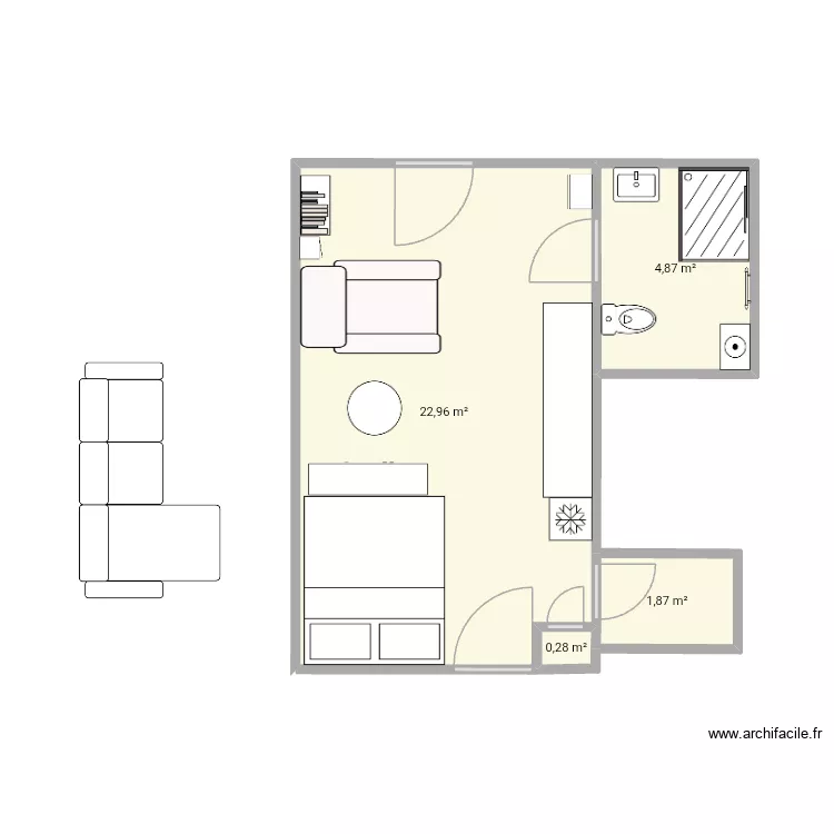 Studio 2026 2. Plan de 4  et 30 m²