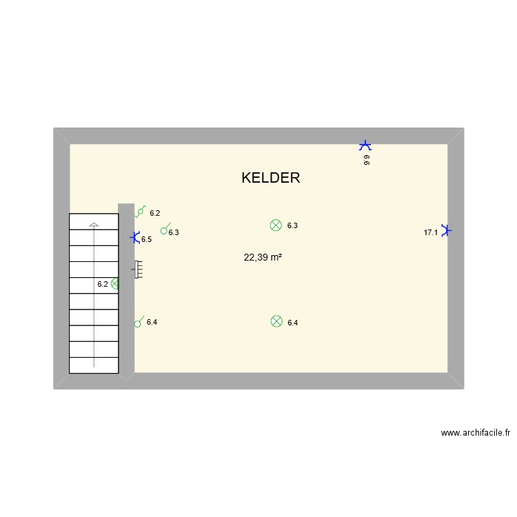 IBRAHIM CAVE. Plan de 1 pièce et 22 m2