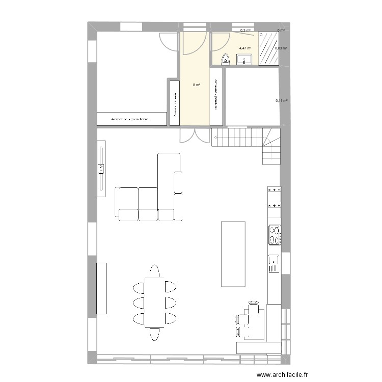 DELIO TEST3. Plan de 6 pièces et 13 m2