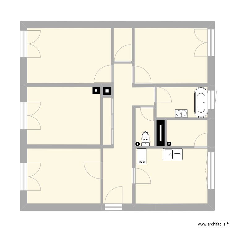 Appart. Plan de 10 pièces et 67 m2