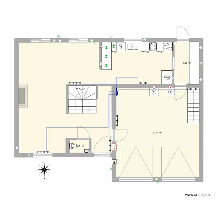 Maison Cormeilles-RDC-RADIATEURS_OPTION 2. Plan de 
