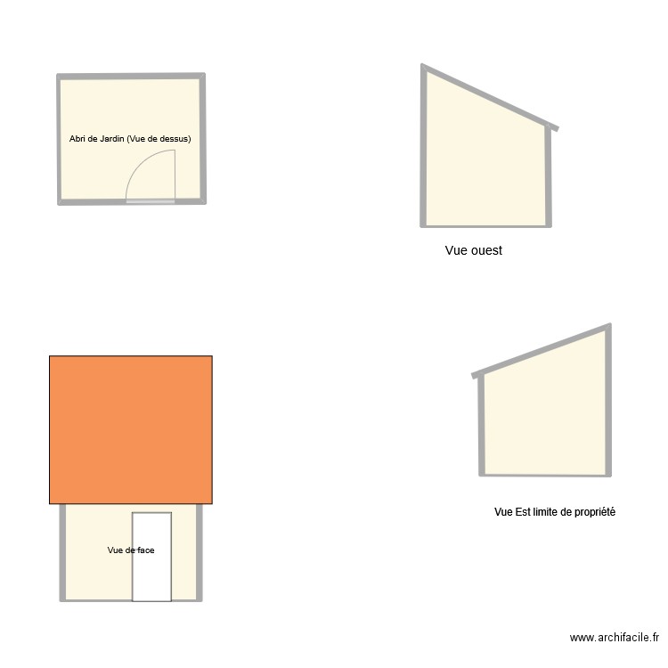 abri jardin nico 61. Plan de 4 pièces et 25 m2