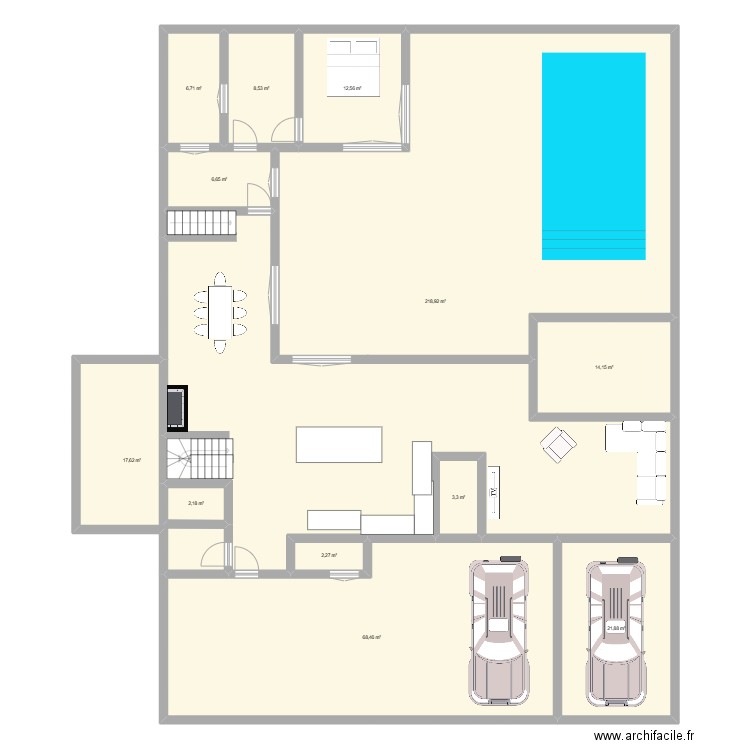 LHOUMEAU. Plan de 12 pièces et 383 m2