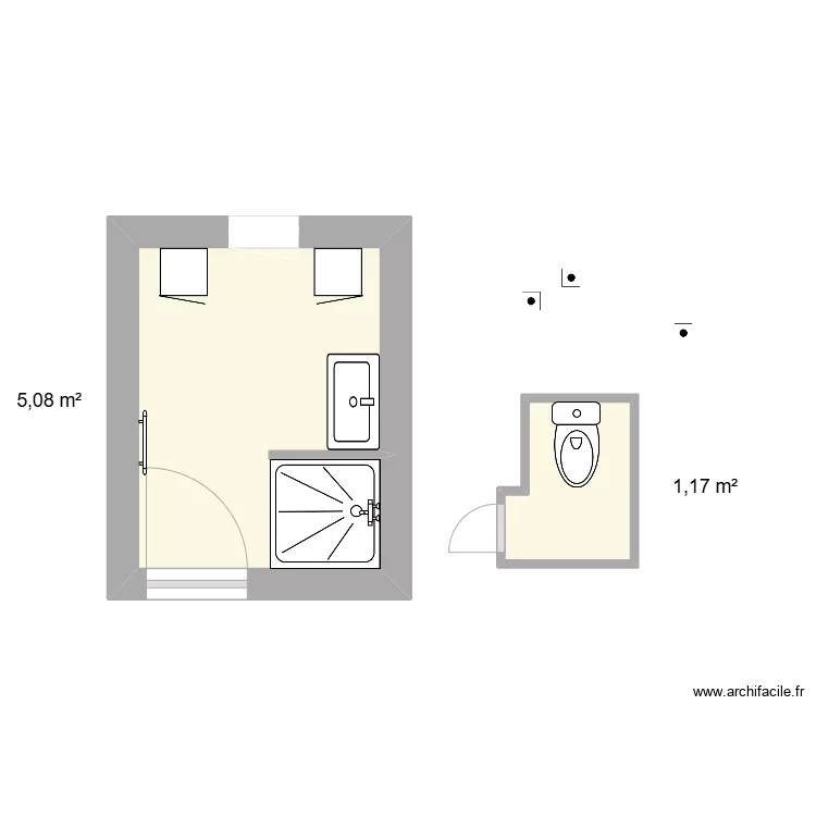 SDB et WC Me Pla. Plan de 