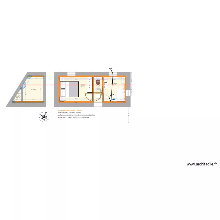 plan maison, RDC maconnerie. Plan de 