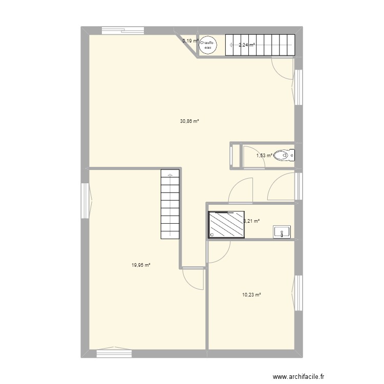 LA CHAPELLE CARO. Plan de 7 pièces et 68 m2