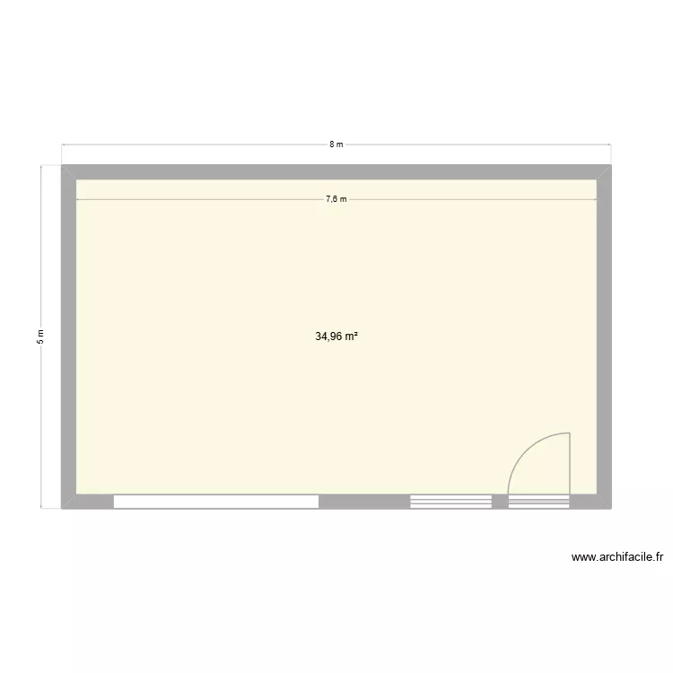 pierre. Plan de 1  et 35 m²