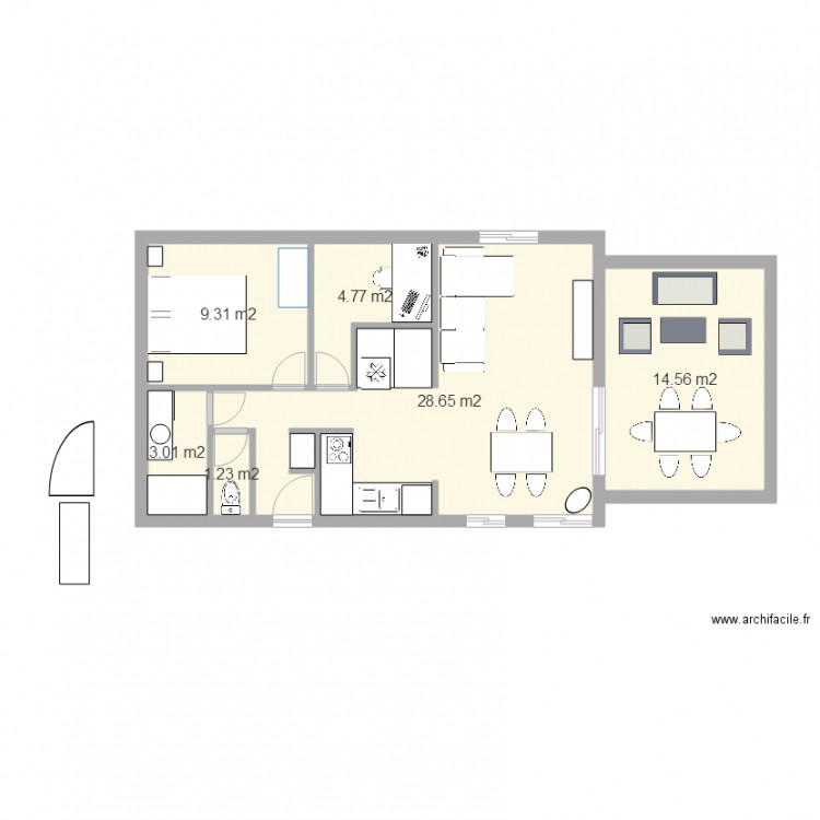 pp t3. Plan de 0 pièce et 0 m2